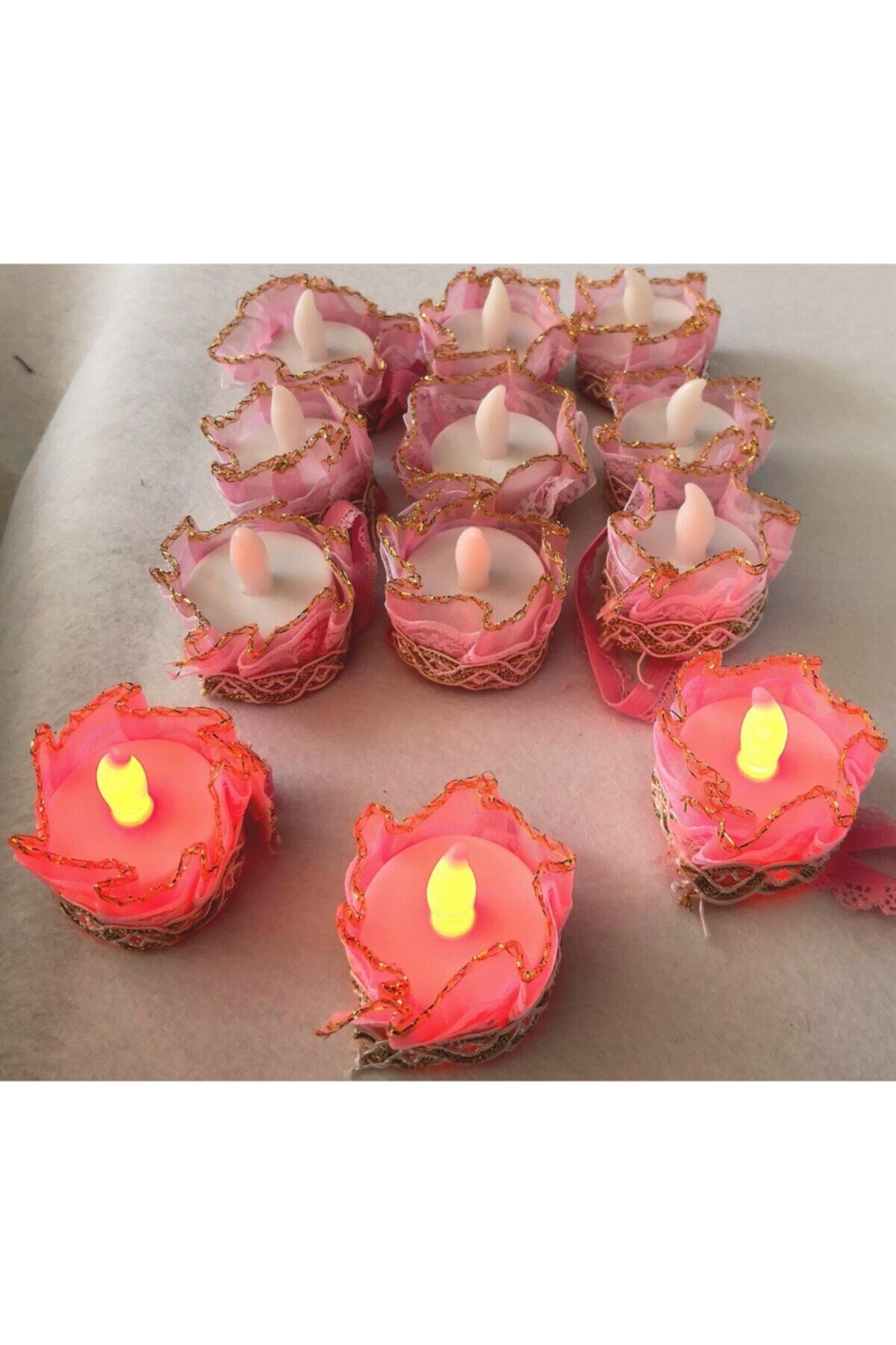 EMİR KINA Ledli Kına El Mumu 12'li Paket Pembe