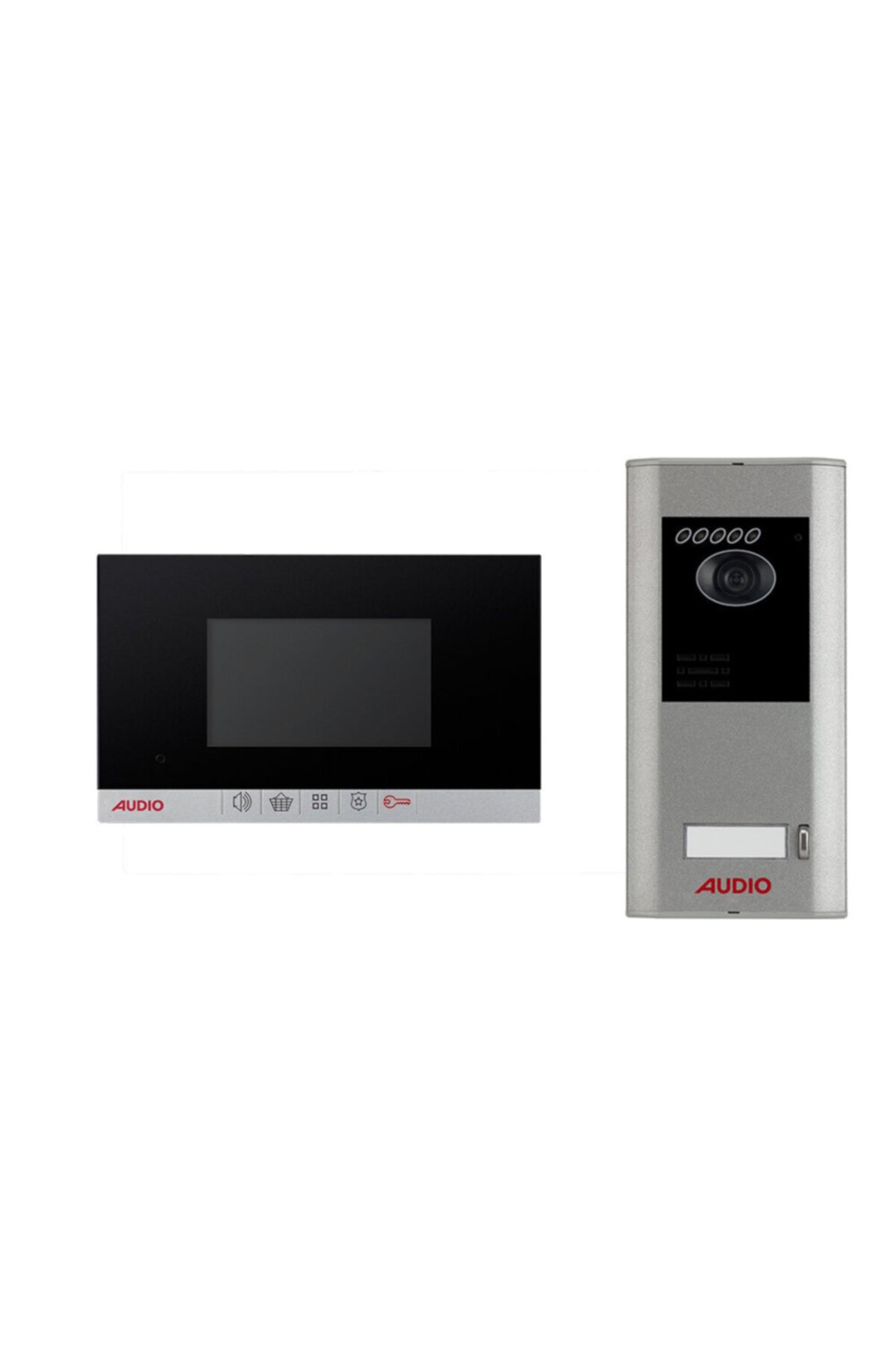 AUDİO Beyaz Bus Plus Mekanik Butonlu Görüntülü Villa Set 001463 4.3 Inç