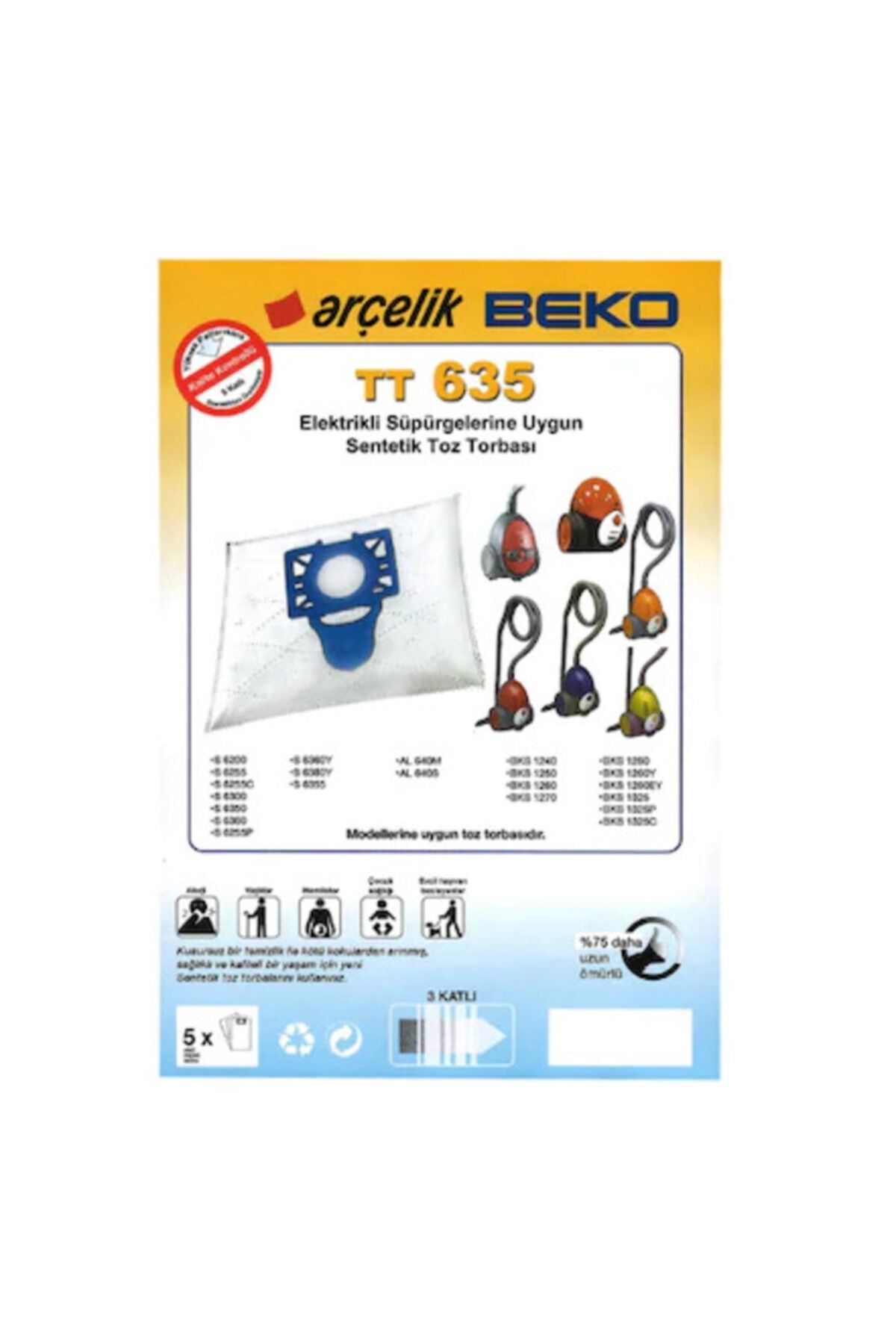 arcelik s 6355 yp bez toz torbasi 20 adet fiyati yorumlari trendyol