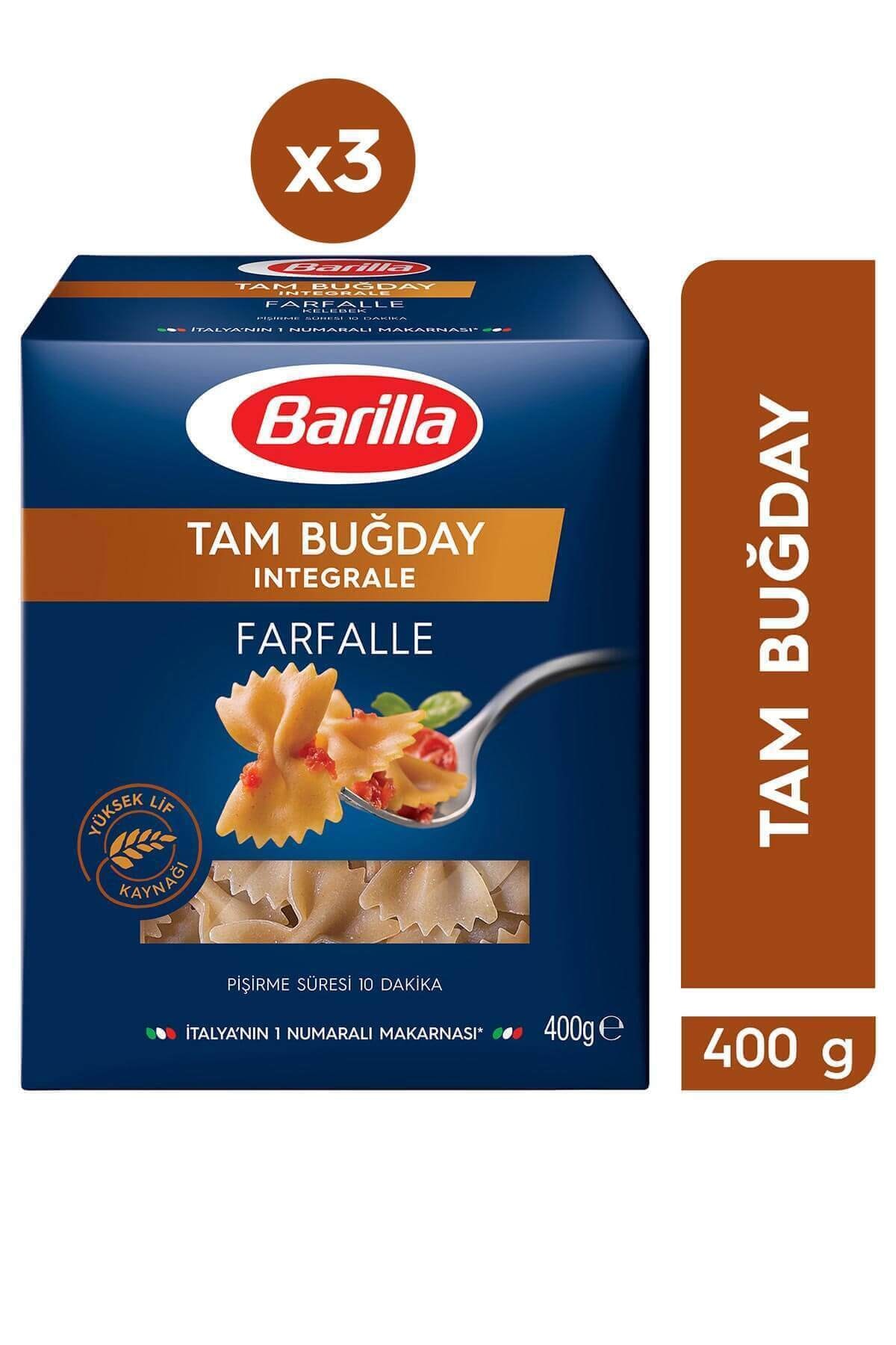 Barilla Tam Buğday Kelebek Makarna (INTEGRALE FARFALLE) 400 G. 3'lü
