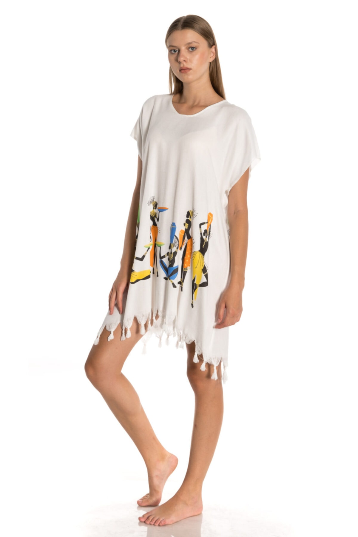 Dokubba Peştemal Plaj Elbisesi Ve Panço Yazlık İnce Dokuma - African