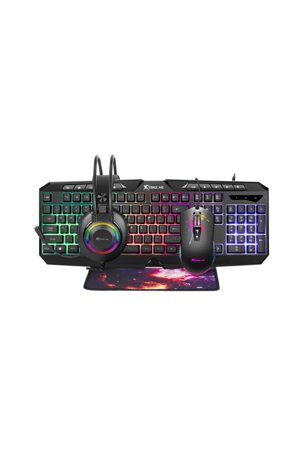 XTRIKE ME 4 In 1 Klavye , Kulaklık , Mouse , Mouse Pad Oyuncu Seti