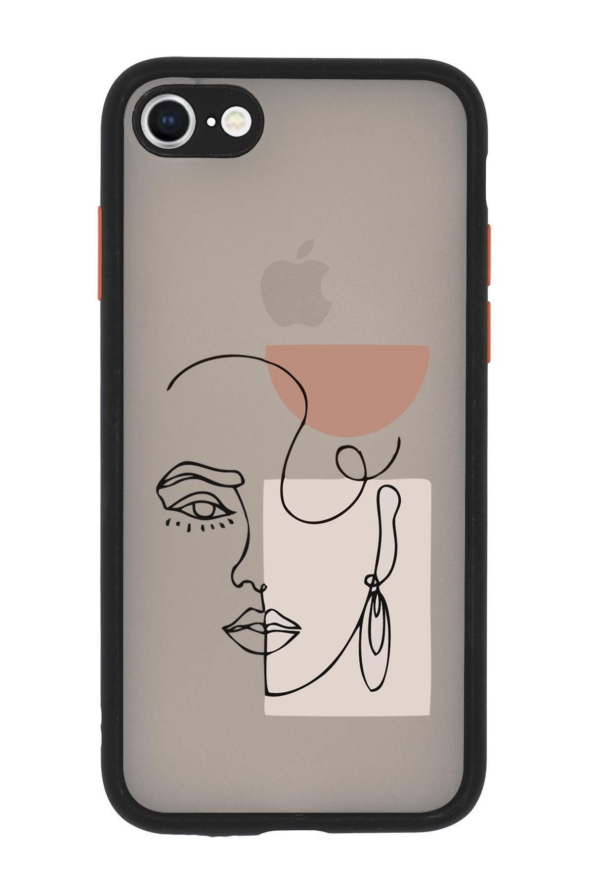 mooodcase Iphone 7 Uyumlu Kamera Lens Korumalı Women Art Desenli Lüx Telefon Kılıfı