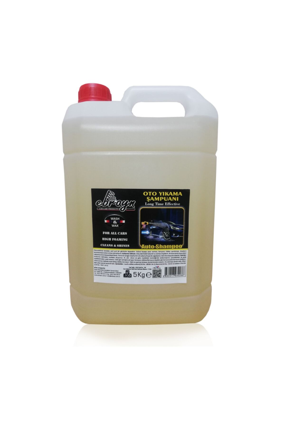 Ebrayn Oto Şampuanı Cilalı 5 Litre Wash & Wax