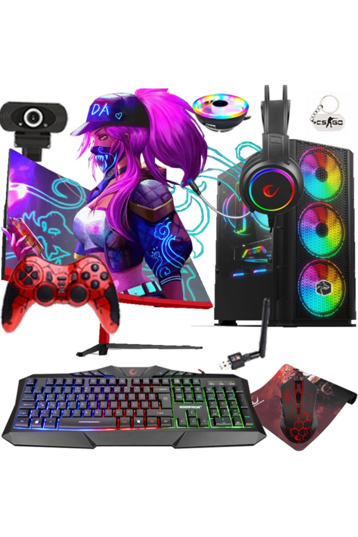 BigGameX Bg14 Ryzen 5 3600 16gb 240gb 1tb Rx550 23.8 Oyun Pc