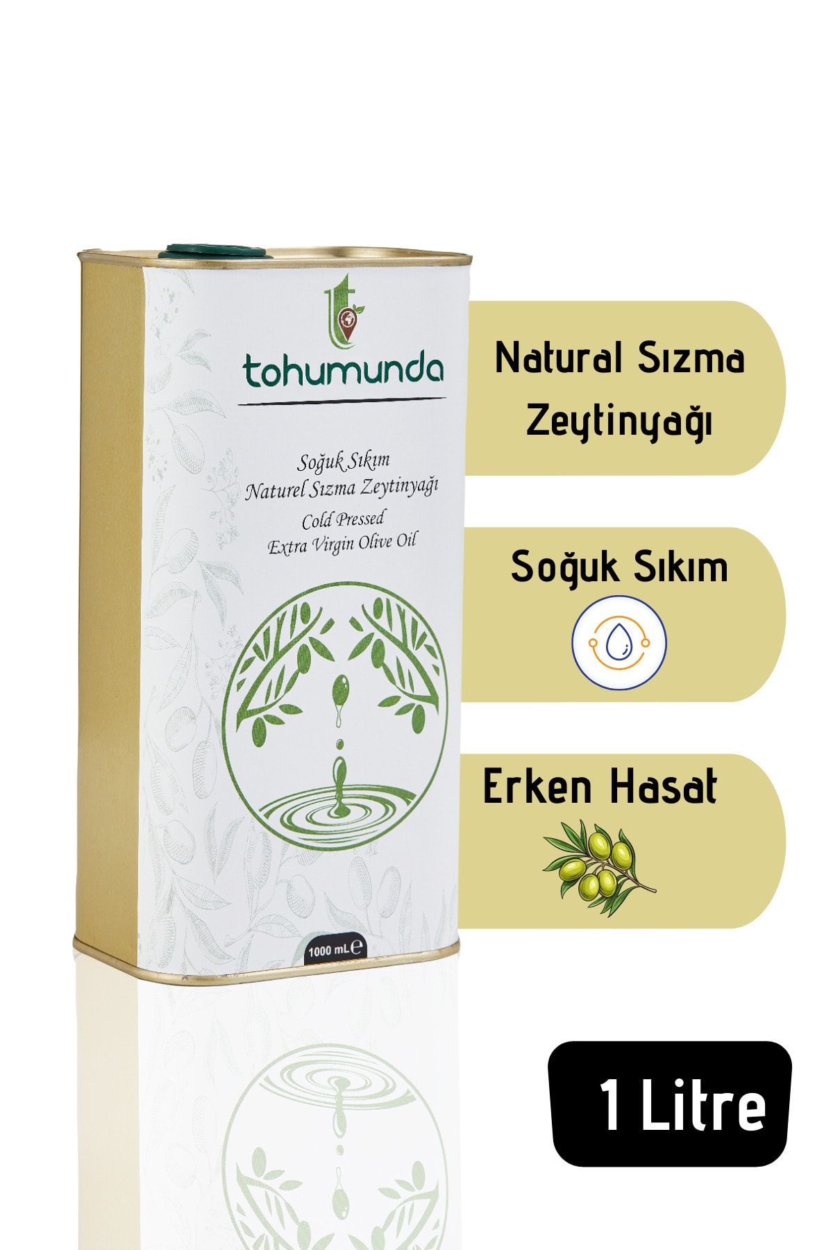 tohumunda Naturel Sızma Zeytinyağı 0,8 Asit 1000 ml