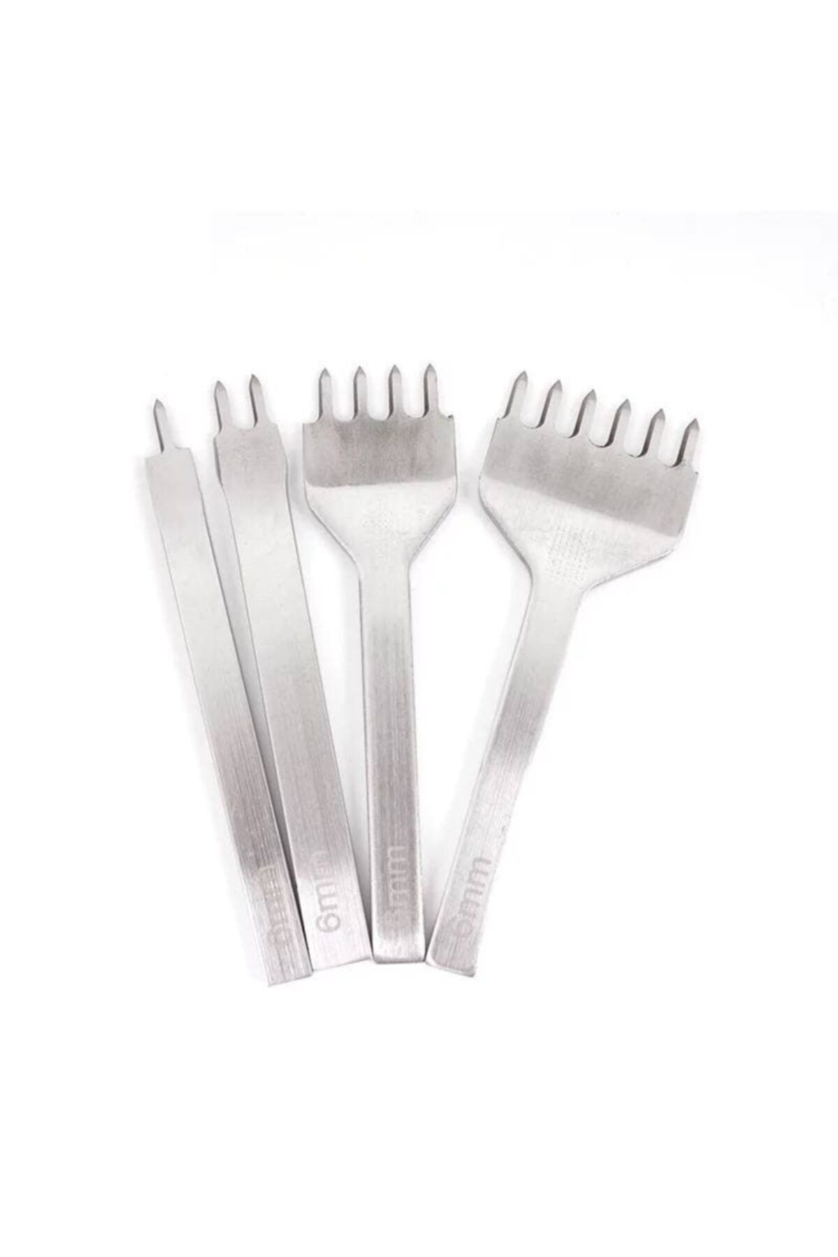 srtfootcare Çapraz Delgi / Çatal Zımba Seti 6 Mm 4 Adet Deri El Aleti