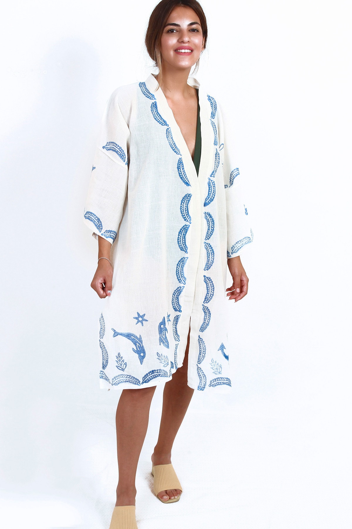Richelle Şile Bezi La Mer Kimono Plaj Elbisesi
