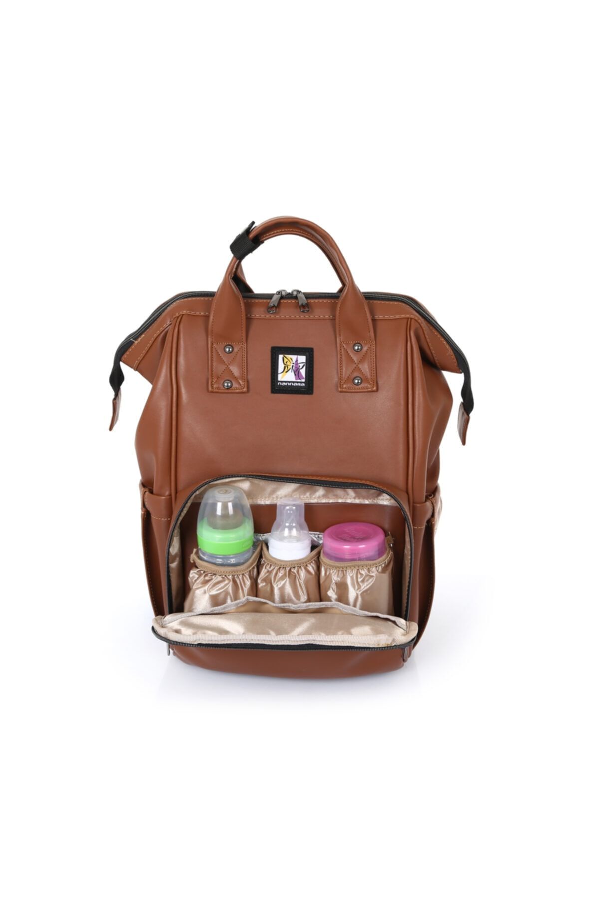 NANNARA Deri Kadın Leather Bag Anne Bebek Bakım Sırt Çantası