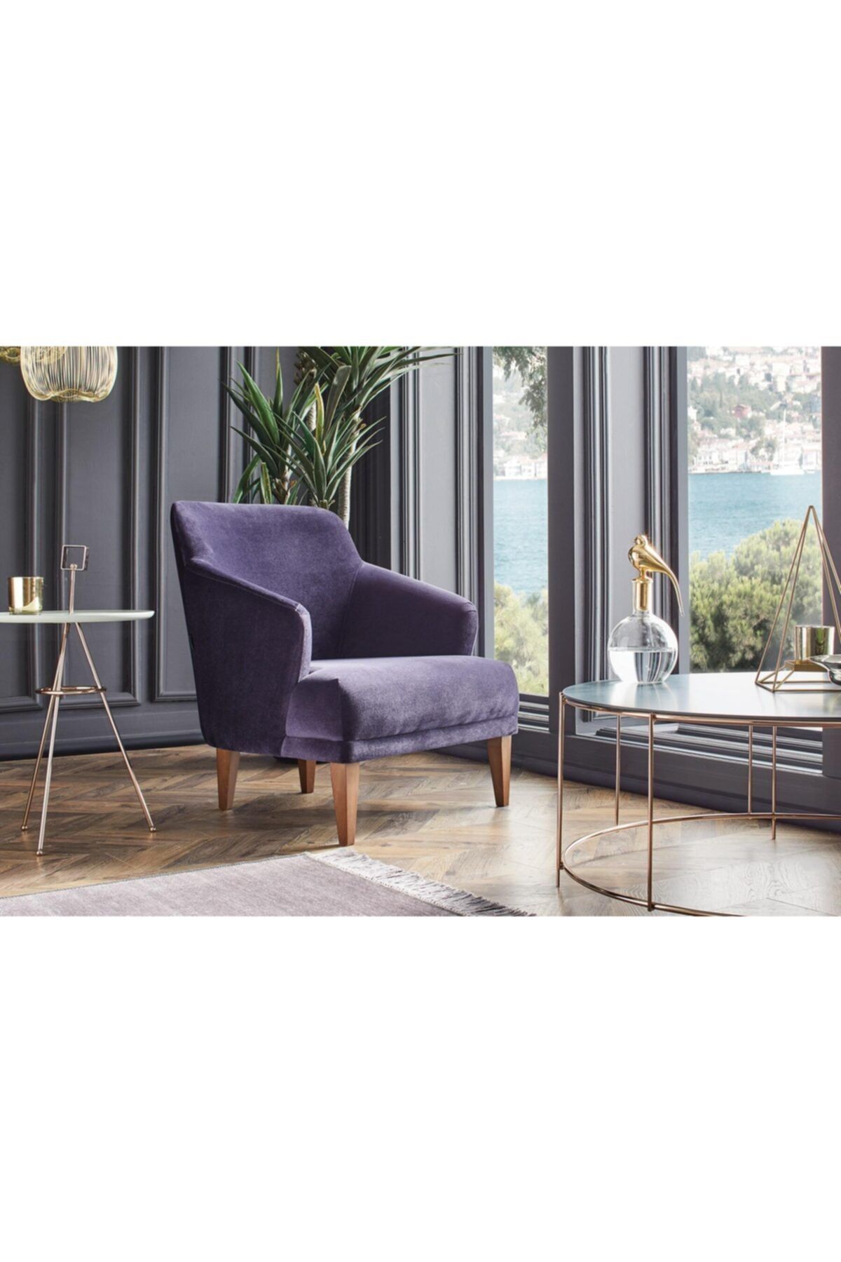 Enza Home Tango Berjer (MAVİ - KADİFE DESENLİ KUMAŞ)