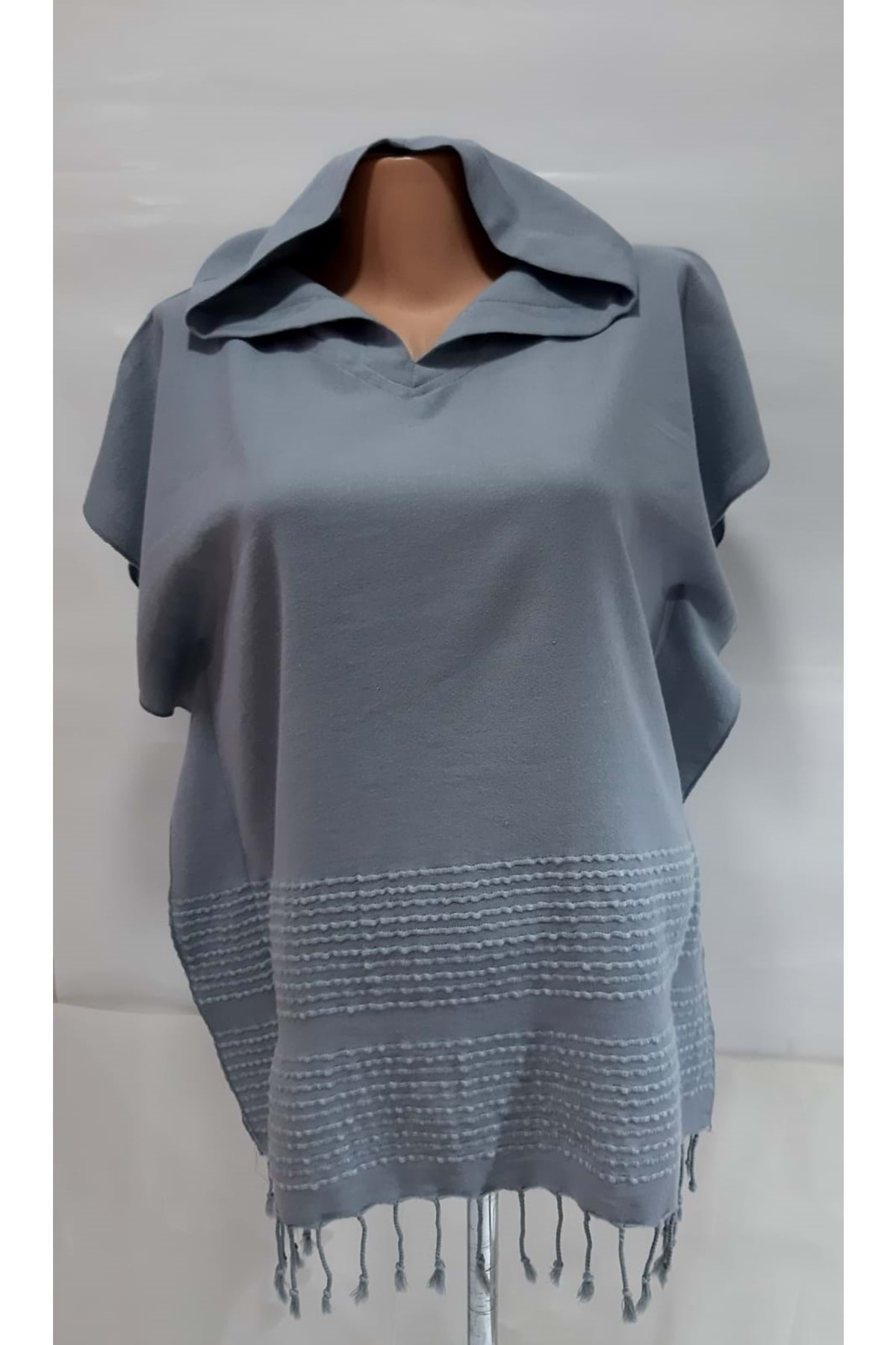 Romans Çocuk Peştemal Panço Elbise Gri 5-6 Yaş