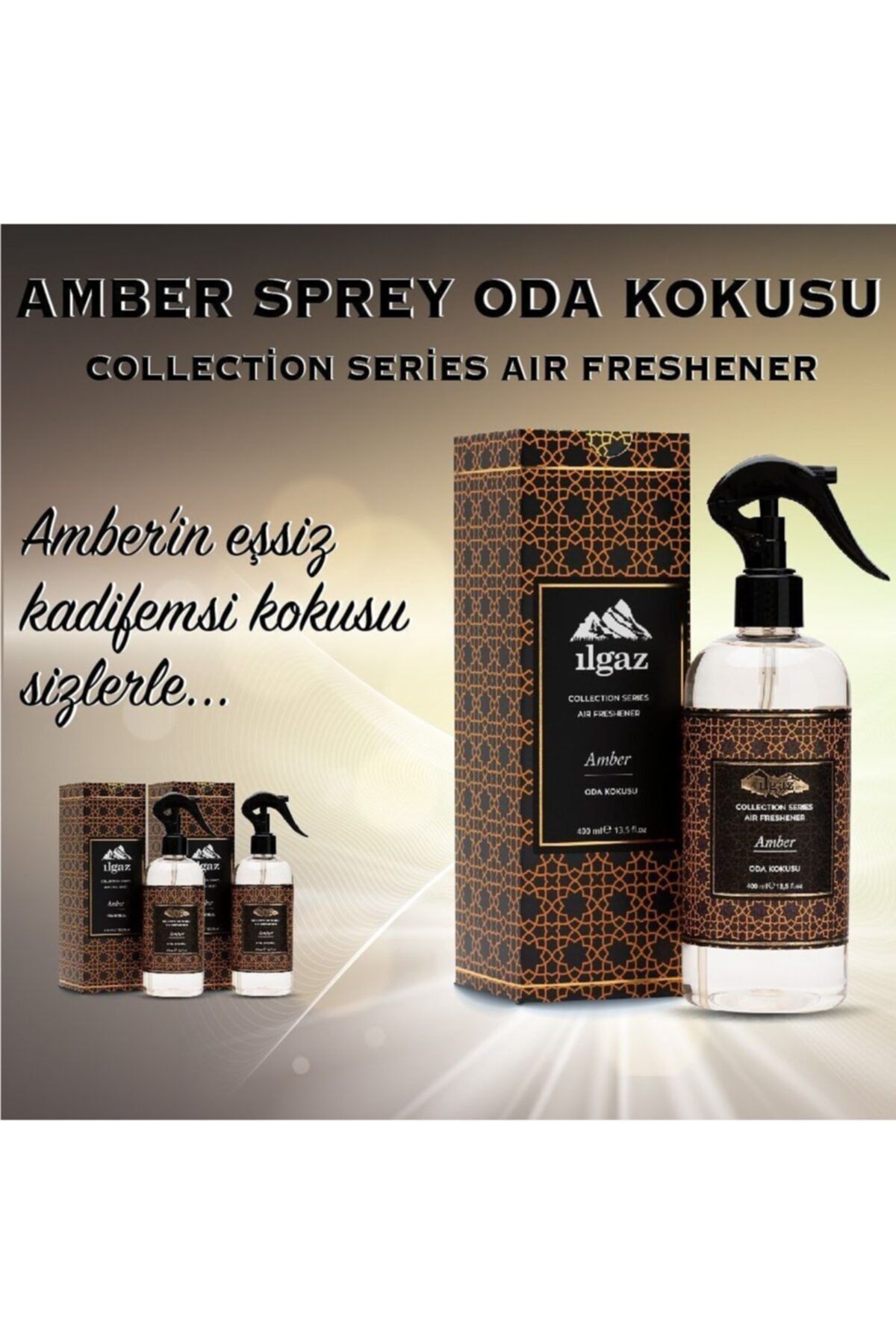 ILGAZ Air Oda Kokusu Amber Kokusu Oda Spreyi 400 Ml Amber Kalıcı Parfümlü Ortam Kokusu Amber Çiçeği