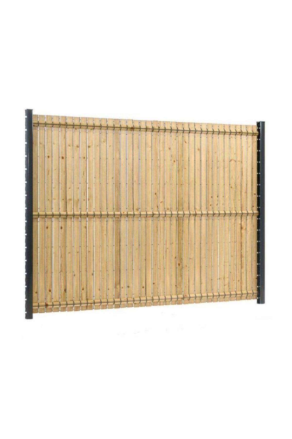 RENKLİ EVİM Panel Tel Çit Kaplama Doğal Ahşab Çam Çıtası 120 cm