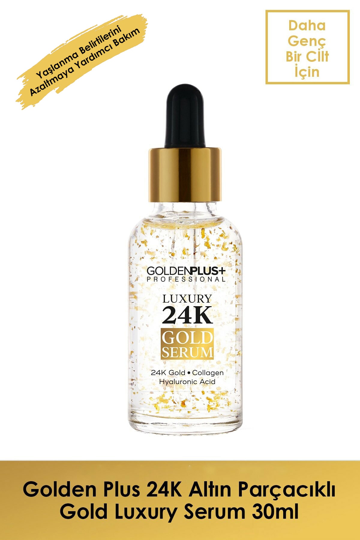 GoldenPlus 24k Altın Parçacıklı Yaşlanma Karşıtı Gold Beauty Serum 30 ml