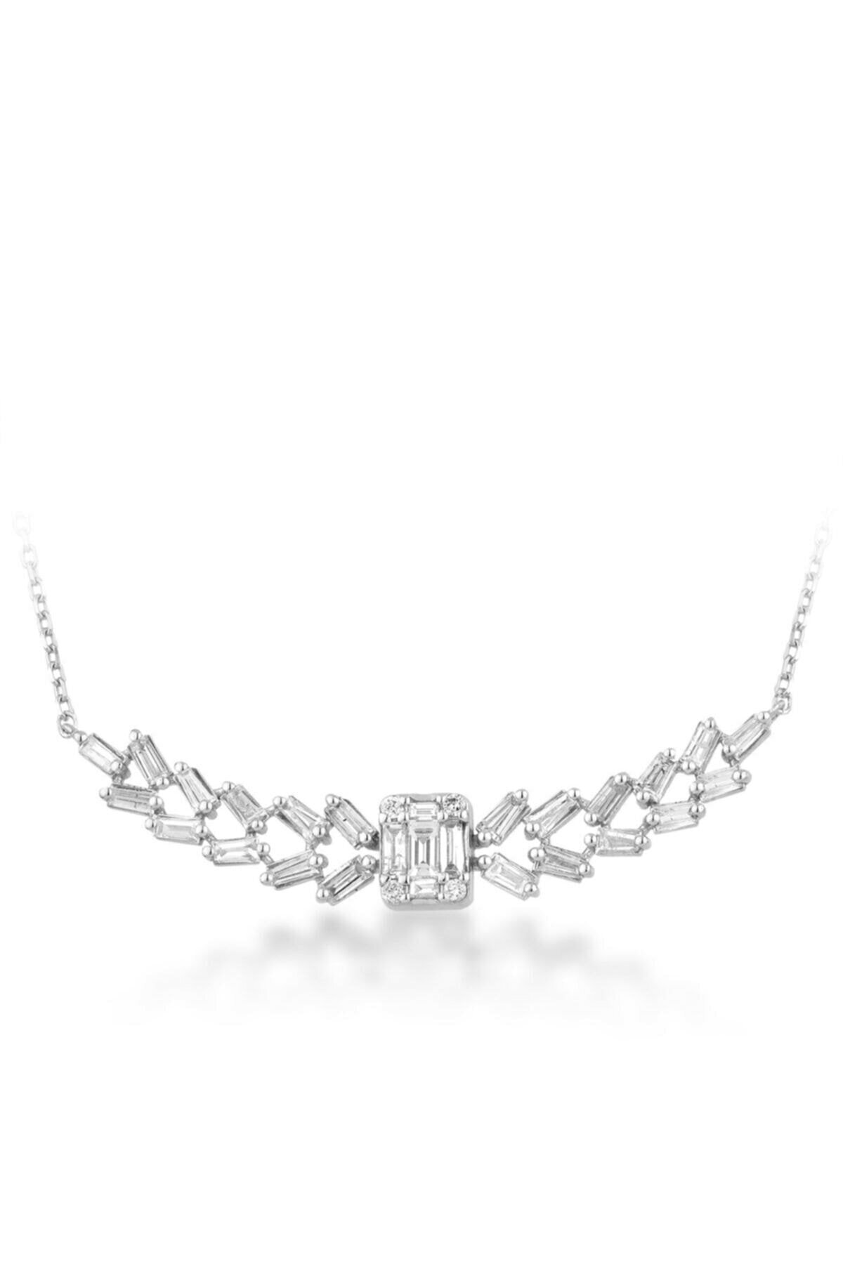 pırlantam 0.45 Ct Baget Pırlanta Kolye