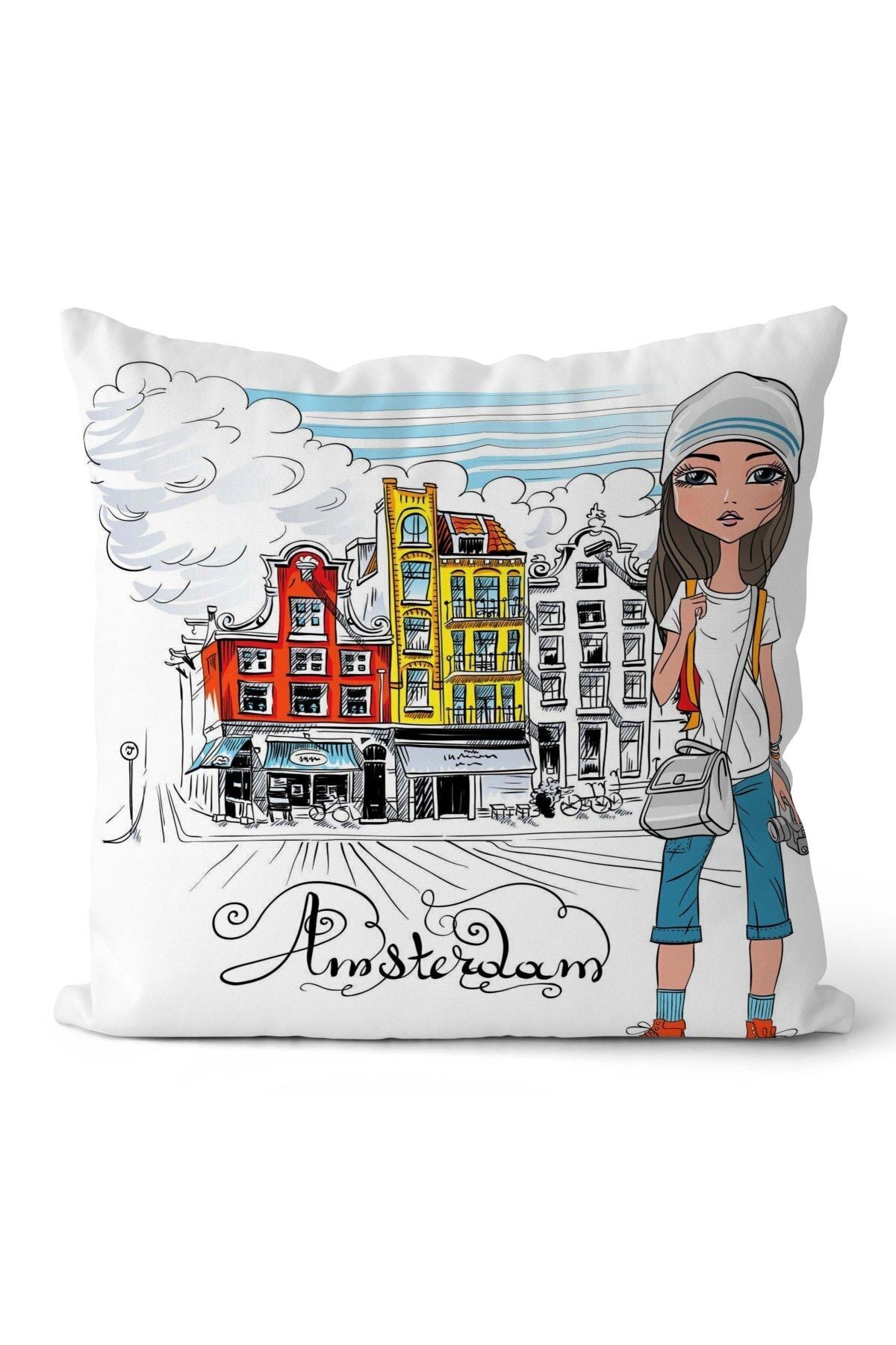 SHOWY BABY Amsterdam Girl Desenli Çocuk Odası Kırlent