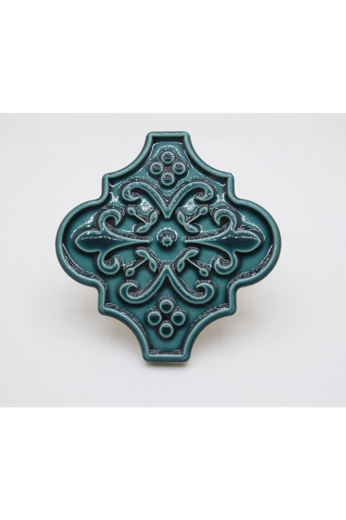 Kütahya Çini Yapı Tasarım 12x12 1 M2 Ottoman Çiçekli Arabesk Turkuaz Çini Karo
