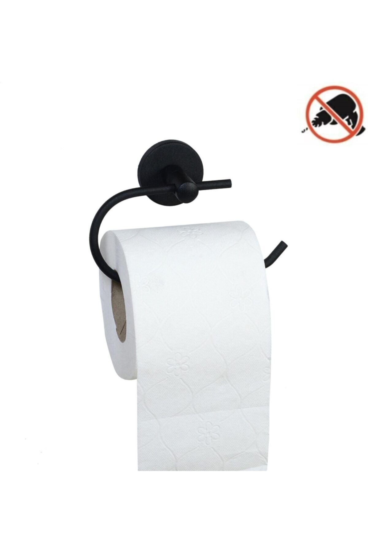 MultiStore Yapışkanlı Siyah Kapaksız Tuvalet Kağıtlık Wc Kağıtlık Tuvalet Kağıtlığı Tuvalet Kağıdı Askısı