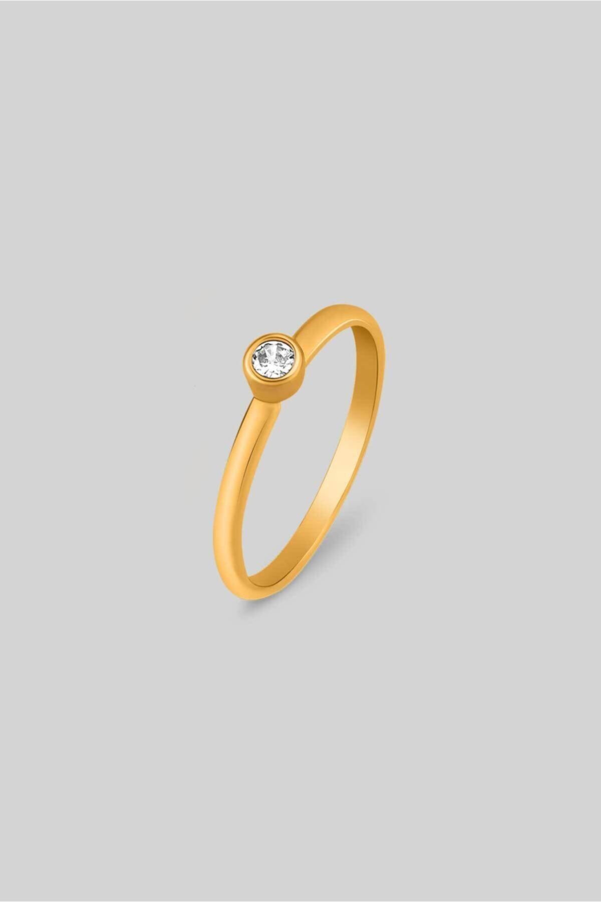 So CHIC... Minimal 18 Ayar Sarı Altın Kaplama Gümüş Yüzük
