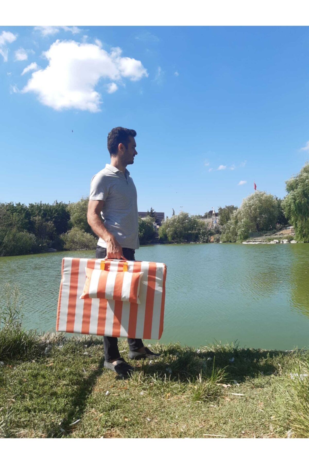 Dilanmoda butik Taşınabilir Katlanır Plaj Kamp Yatağı Minderi 180x65x4 Cm Karışık