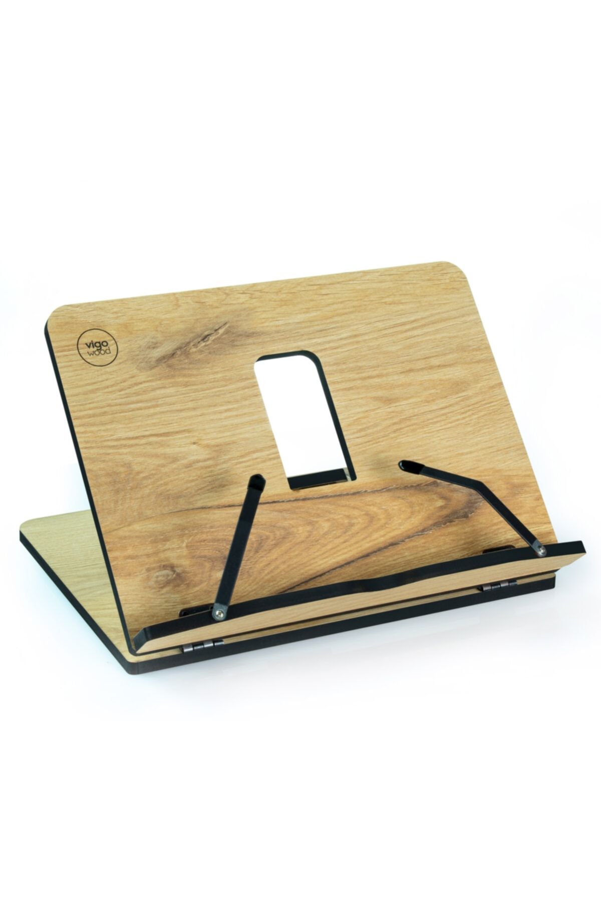 Vigo Wood Ahşap Kitap Okuma Ve Tablet Standı (Meşe)