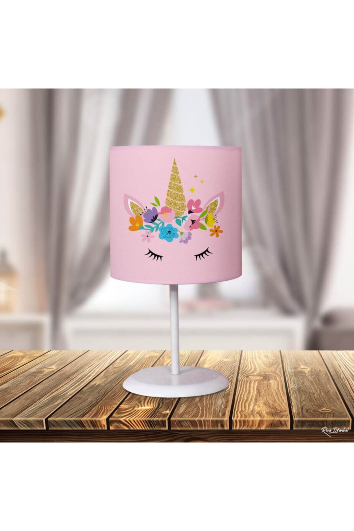 Beshick Unicorn Desenli Çocuk Odası Abajur