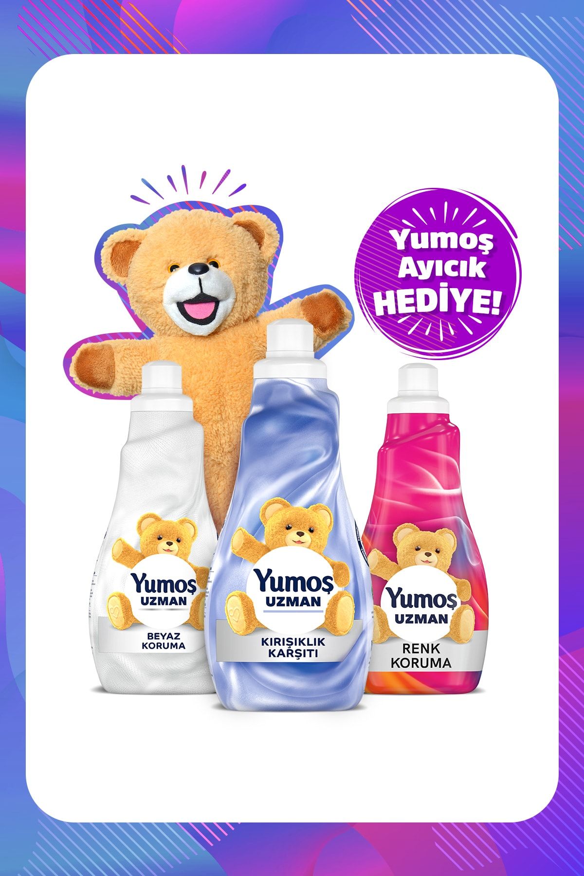 Yumoş Extra Uzman Kırışıklık Karşıtı 1200 ml + Renk Koruma 1200 ml + Beyaz Koruma 1200 ml