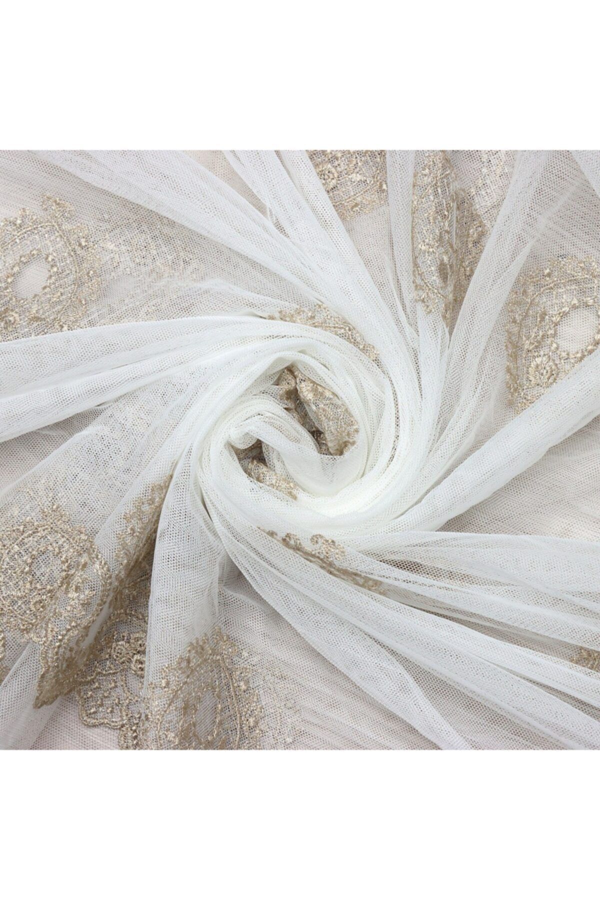 LEVENT ÖZEL Milano 1. Sınıf Brode Işlemeli Tül Perde Kumaşı %100 Polyester