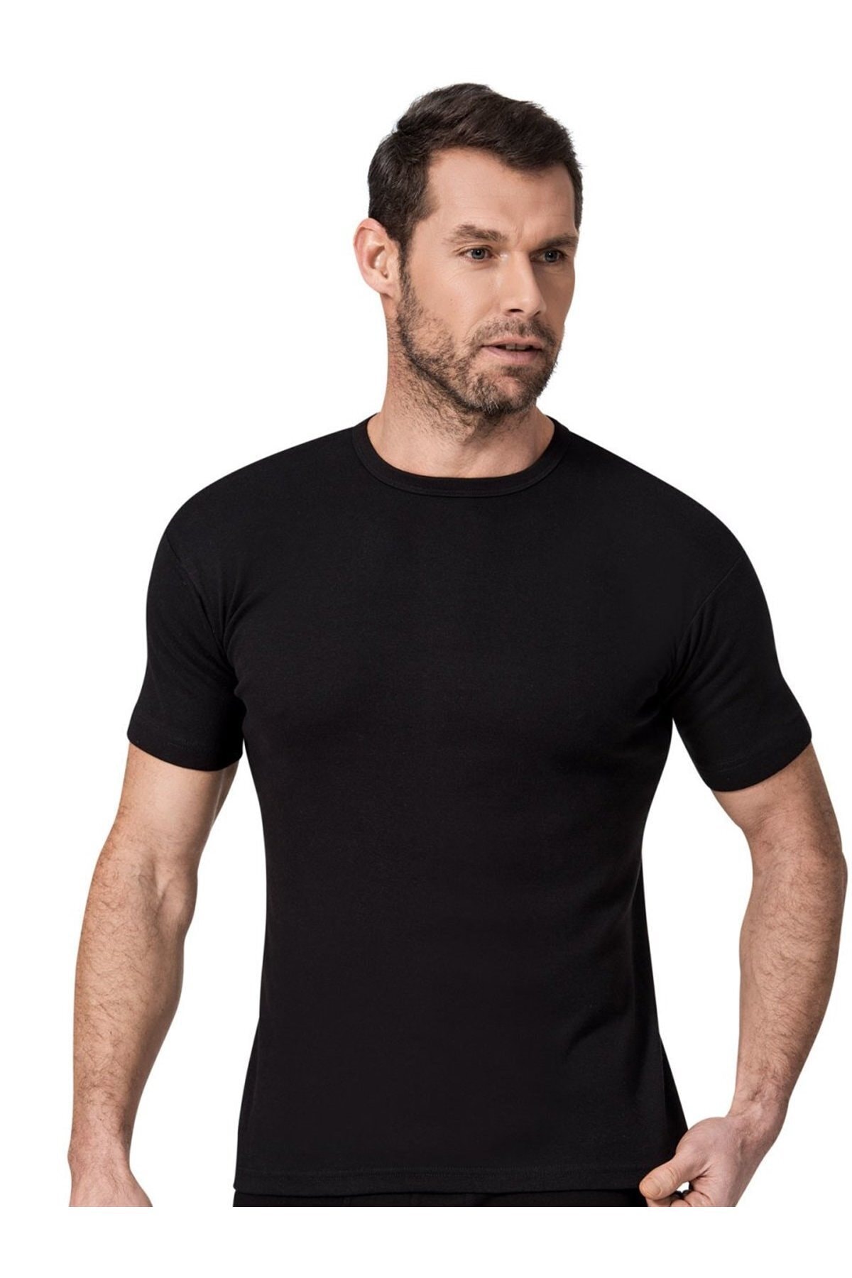 Namaldı Siyah Renk Ribana 0 Yaka Fanila