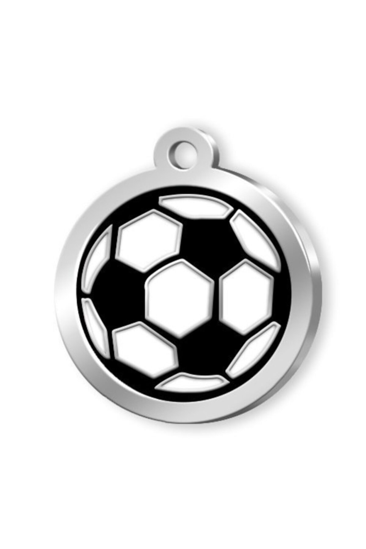 altın pati Mineli Seri Futbol Topu Desenli Künye Siyah Beyaz