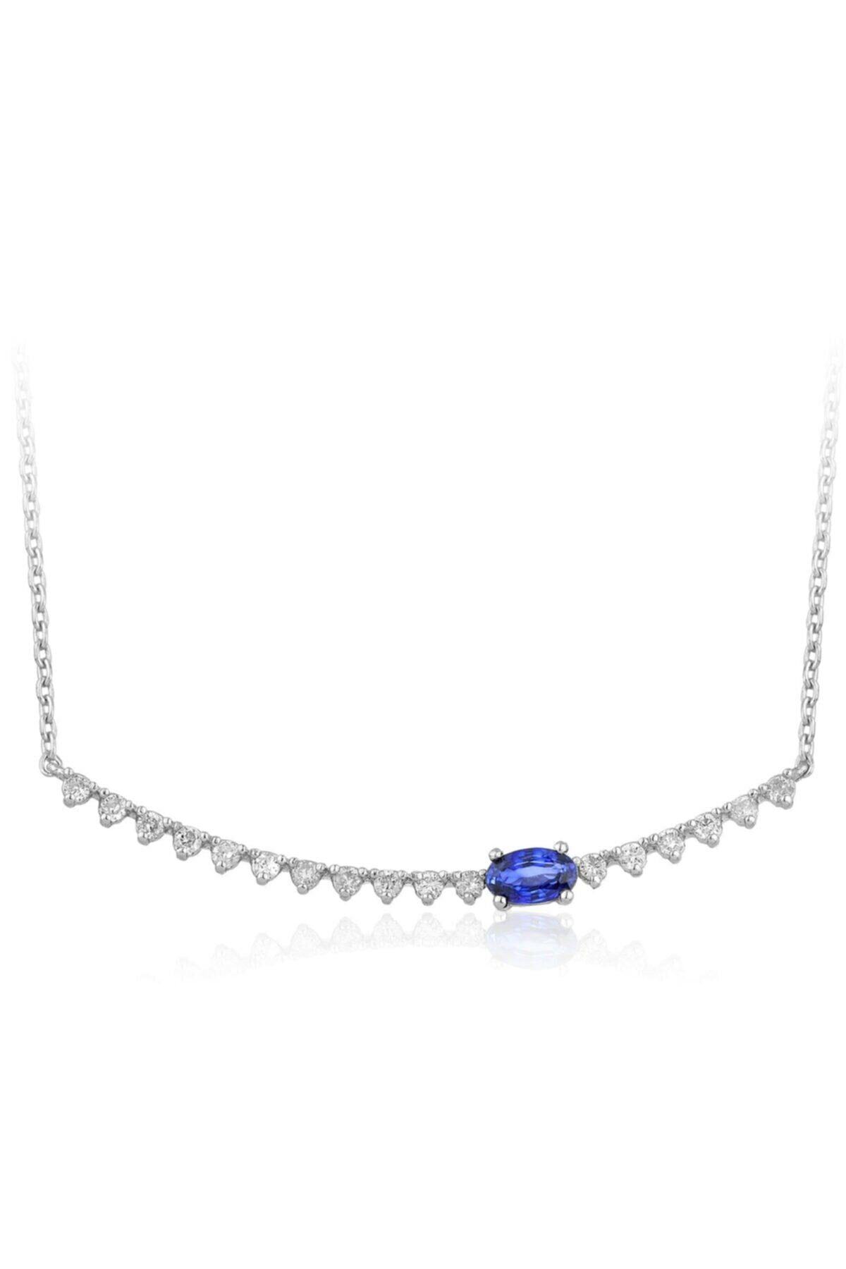 pırlantam 0.55 Ct. Pırlanta Safir Kolye