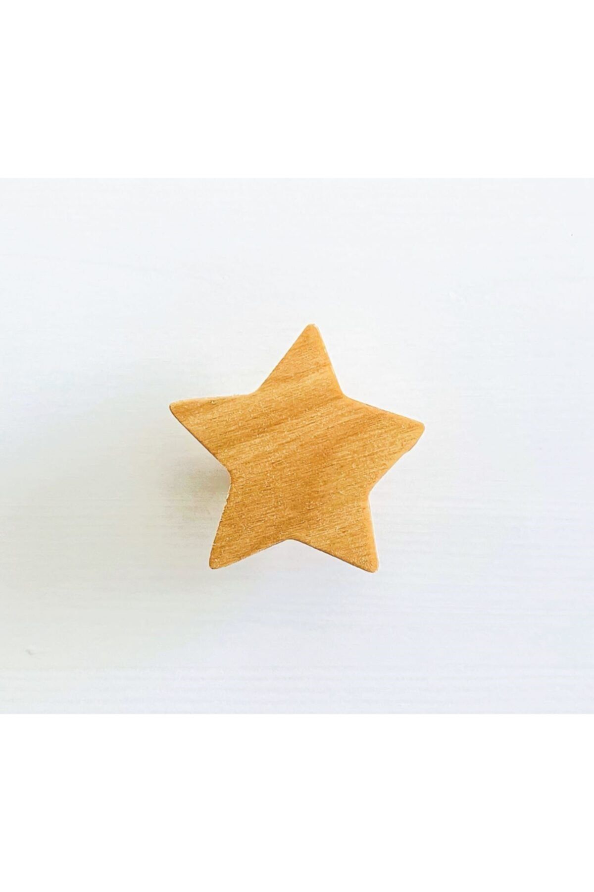 woodencolorsatelier Ahşap Dolap Kulpu - Yıldız - Natürel