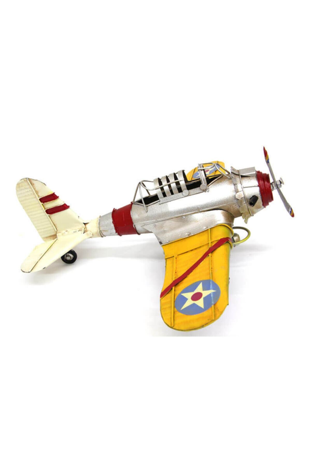 dastur Dekoratif Metal Uçak Sarı Kanat