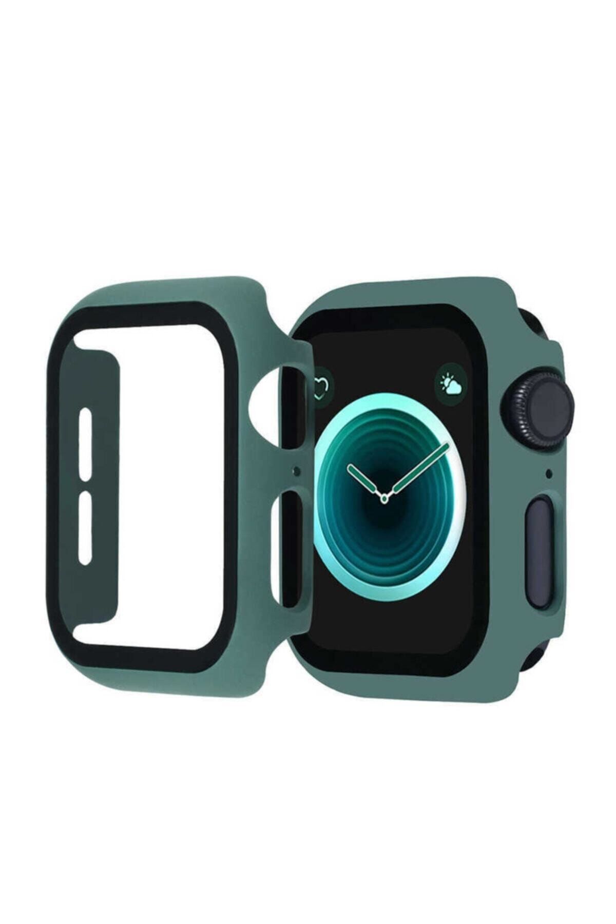 Apple Kasa Ve Ekran Koruyucu Watch Seri 4 44mm Için (kompakt Tasarım Mat Görünüm) Koyu Yeşil