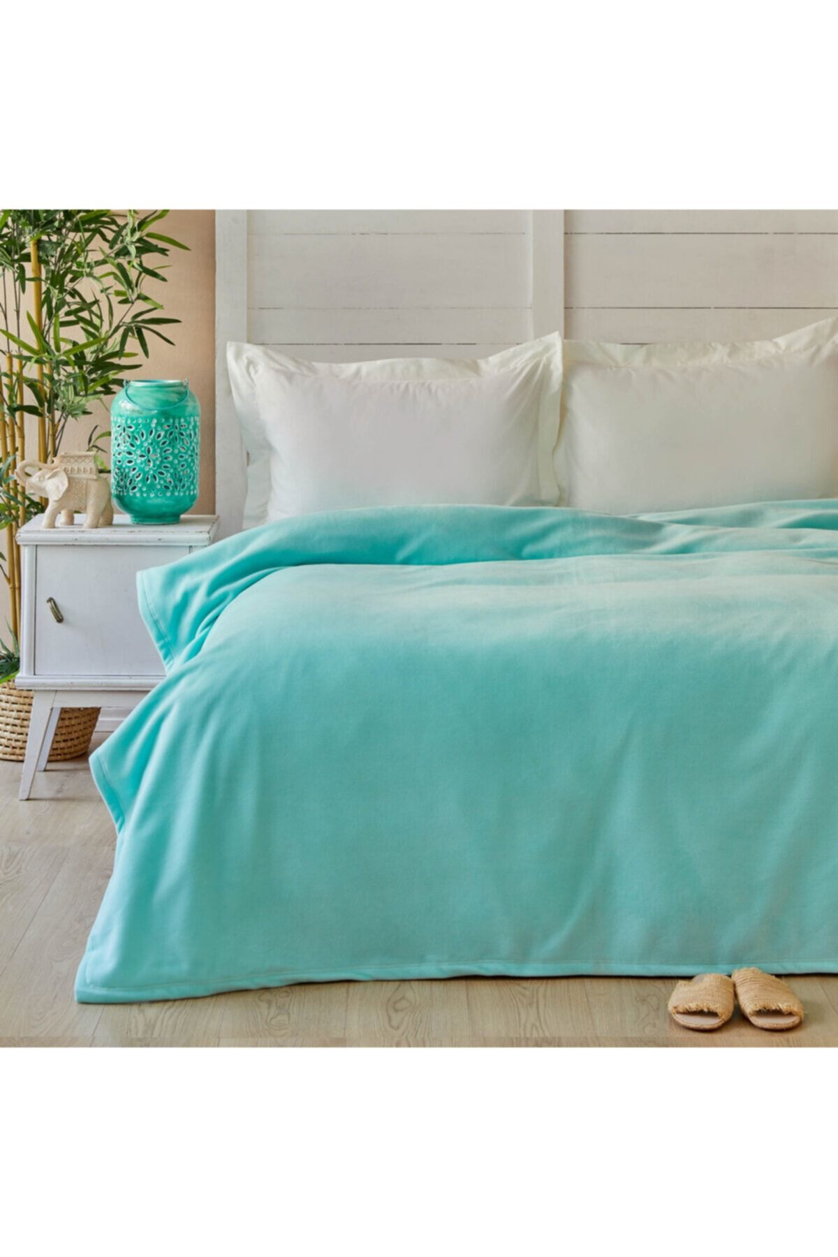 Karaca Home Puffy Aqua Çift Kişilik Polar Battaniye