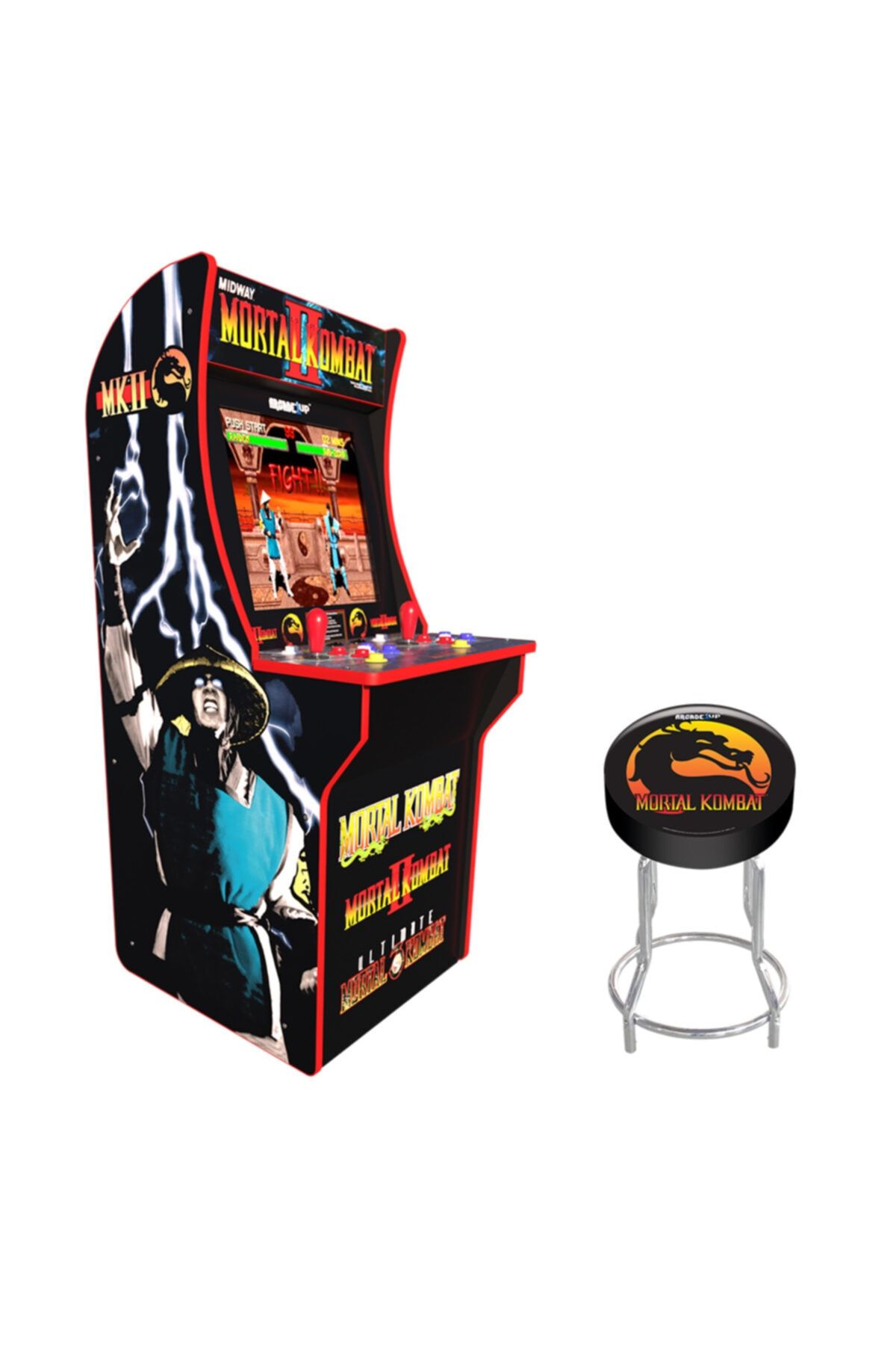 ARCADE1UP Mortal Combat Lisanslı Oyun Konsol Takımı Sehpalı Işıklı ve Sandalyeli