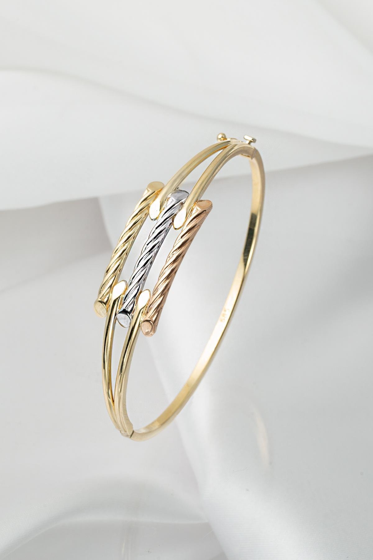 Bilezikci Gökkuşağı 14 Ayar Kaburga Altın Bilezik