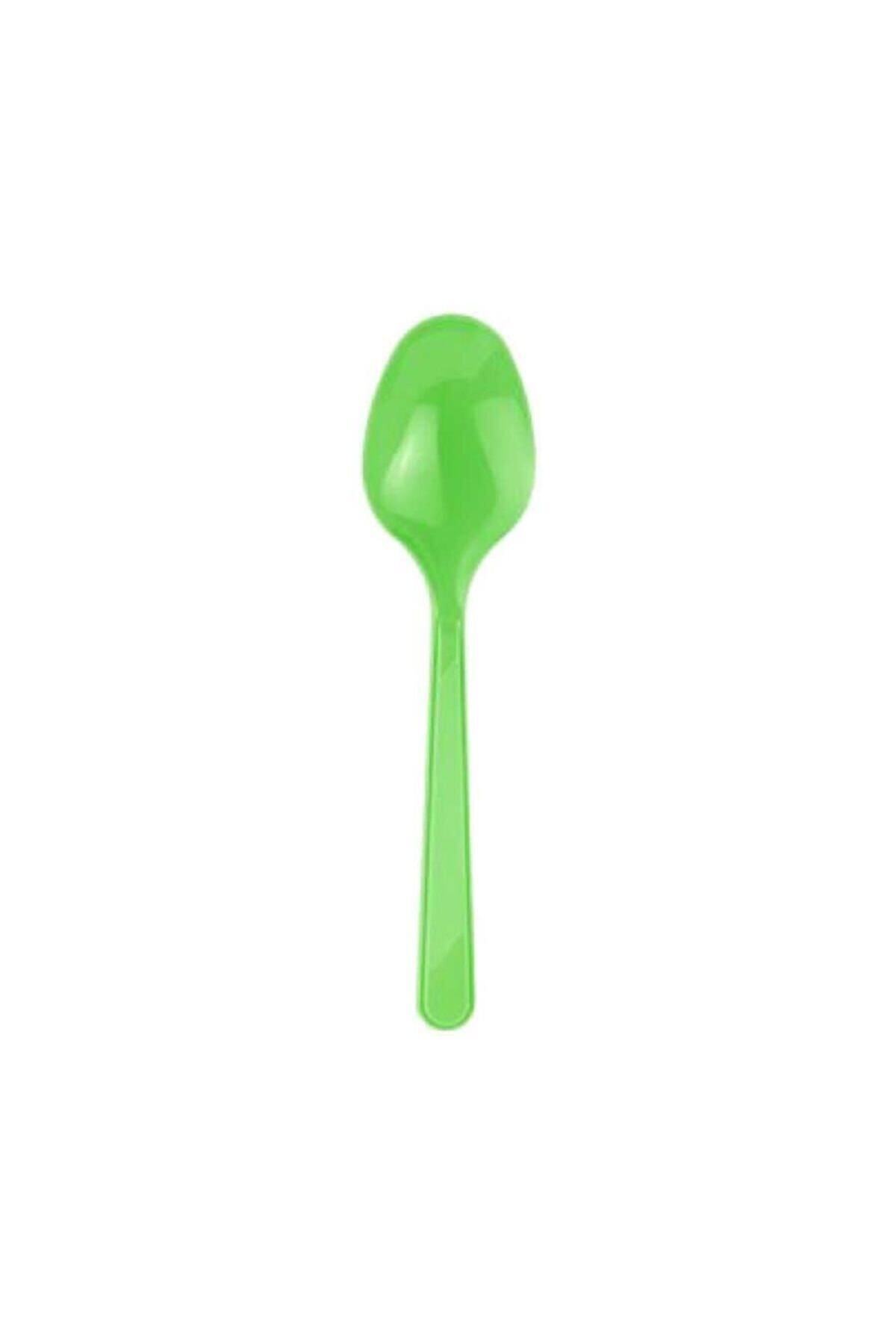 sy süsyağmuru Plastik Kaşık 25 Adet Yeşil