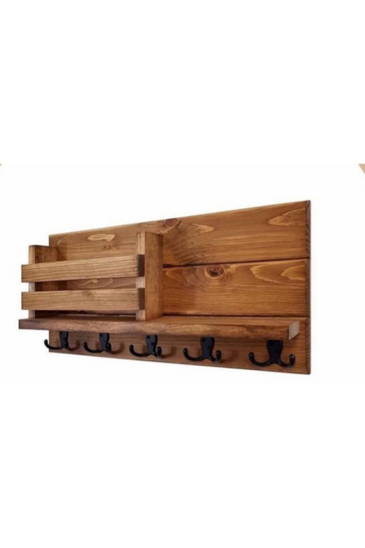 Siyap Shop Dekoratif Doğal Ahşap Banyo Askılığı - Ahşap Elbise Askılığı