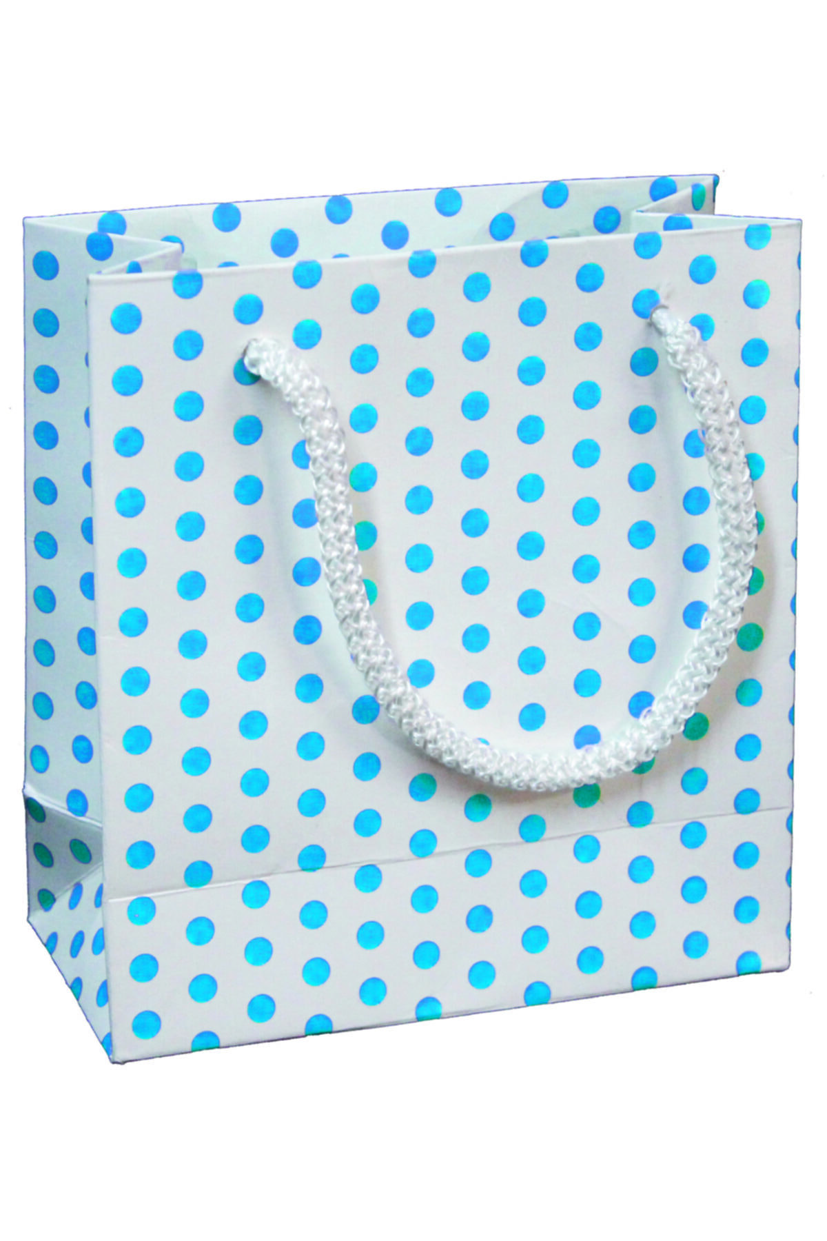 D&YSTORE Mavi Puantiyeli Karton Çanta 24x23x10 20 Adet