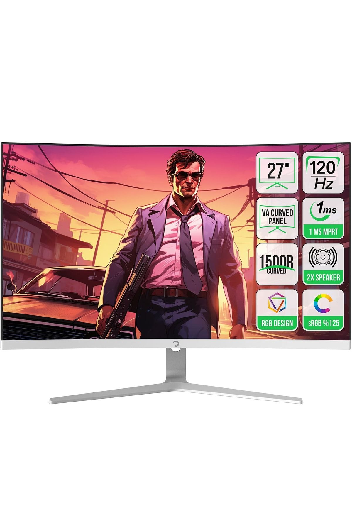 Gamepower Vivid F20 27'Curved RGB Beyaz 120Hz...