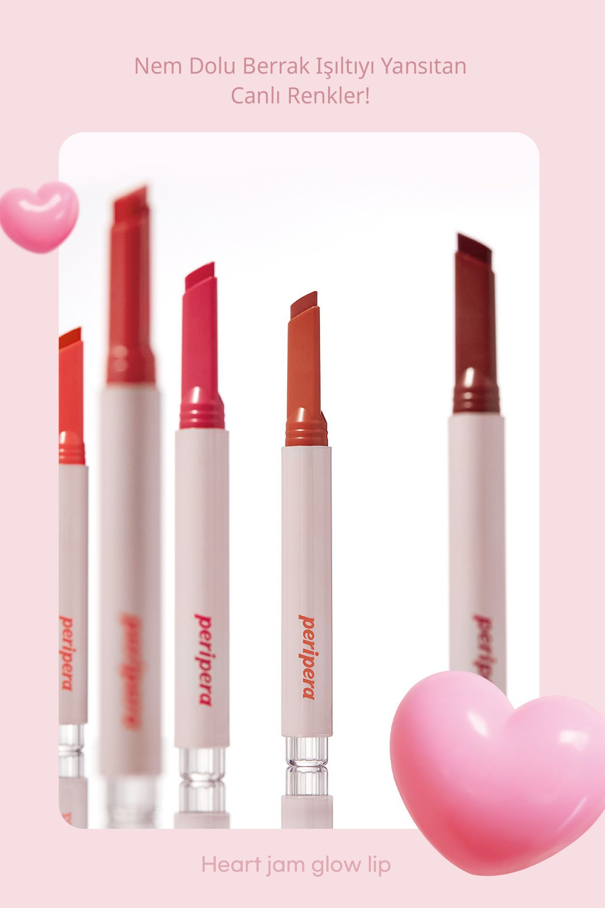 Yoğun Nemlendirici, Parlak Bitişli Balm Heart Jam Glow Lip (5 BERRY COKE)