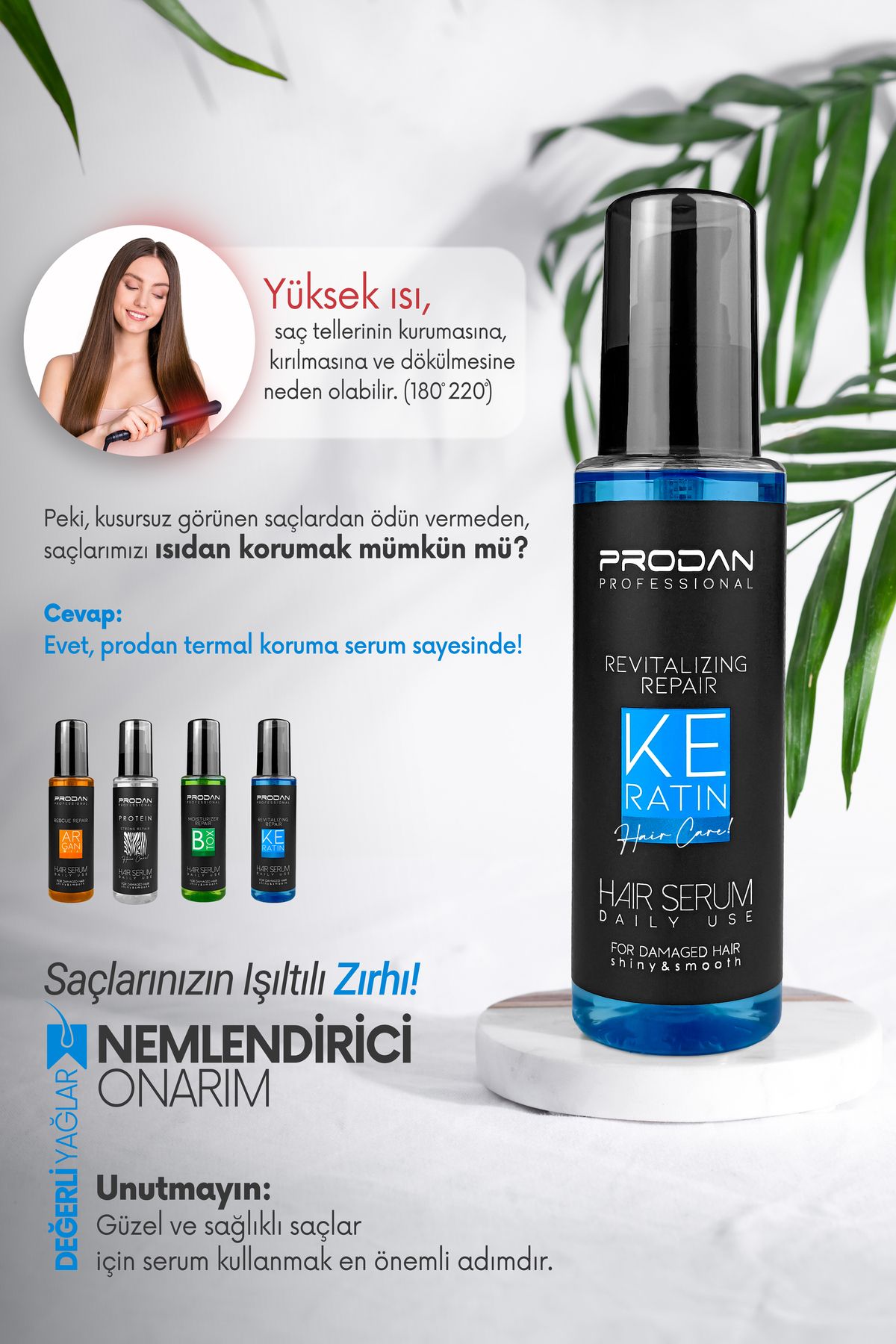 Keratin Saç Serumu | Parlaklık Verici | Isı Koruyucu-100 ml