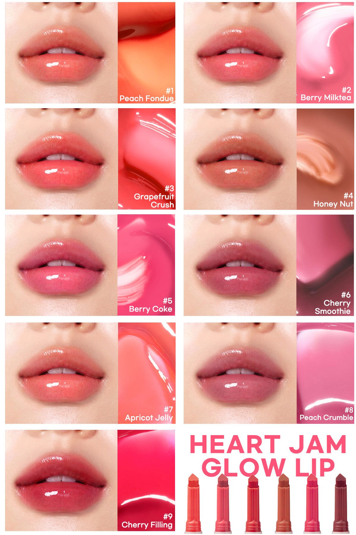 Yoğun Nemlendirici, Parlak Bitişli Balm Heart Jam Glow Lip (5 BERRY COKE)