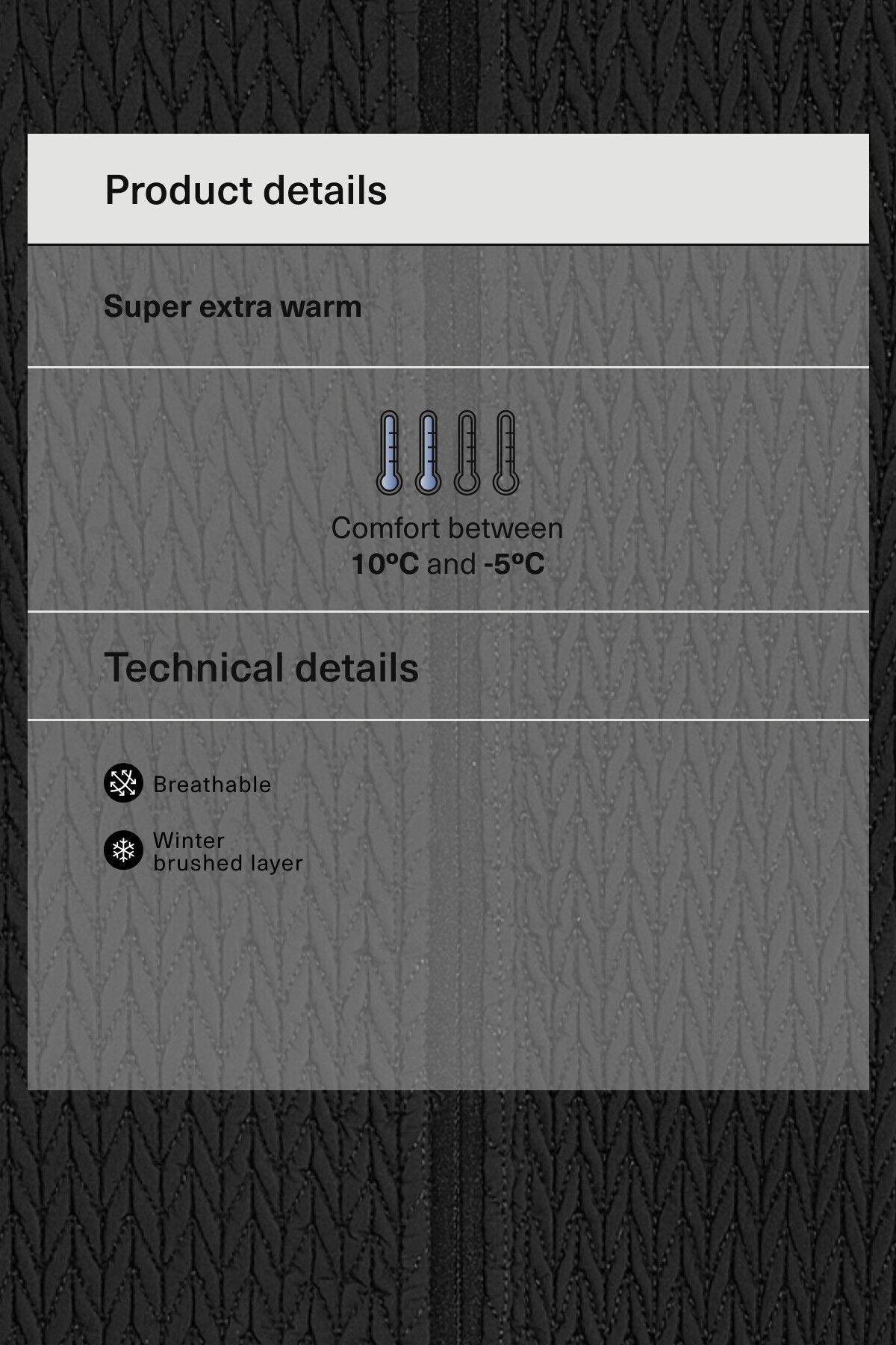 Önü detaylı super extra warm teknik ceket