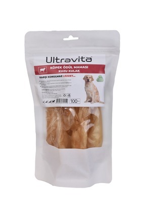 100 gr %100 Doğal Yüksek Proteinli Kurutulmuş Kuzu Kulak Çiğnemelik Köpek Ödül Maması Image 0