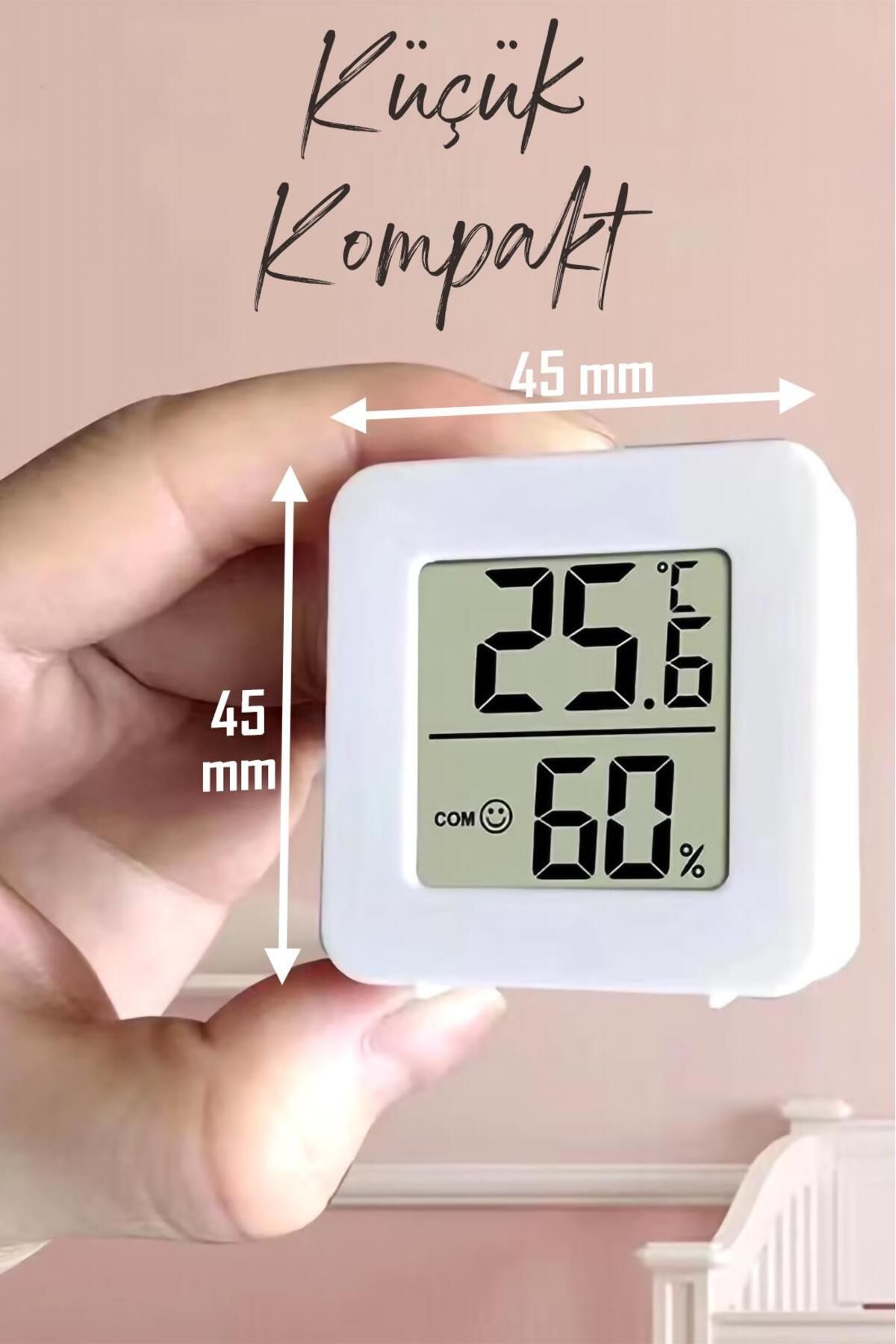 Mini Sıcaklık Nem Ölçer LCD Ekranlı Oda Termometre Duvara Takılabilen Masaüstü Isı Göstergesi