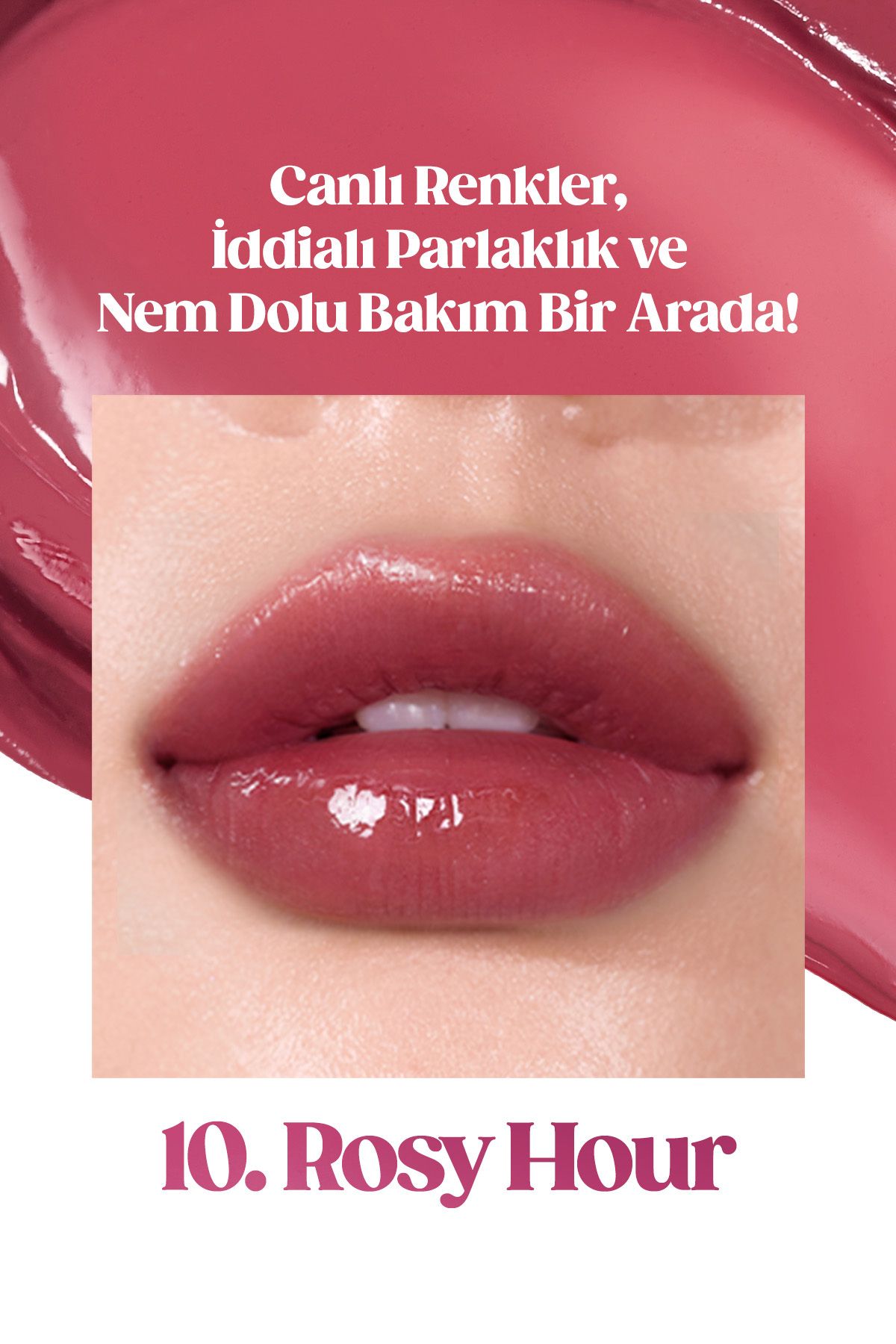 Yoğun Nemlendirme Sunan Vegan Dudak Balmı Ink Mood Glowy Balm (10 ROSY HOUR) (NİGHT PERİ)