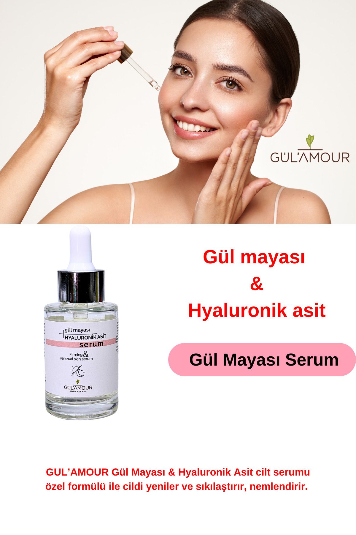 Gül Mayası + Hyaluronic Acid Yenileyici Ve Sıkılaştırıcı Serum