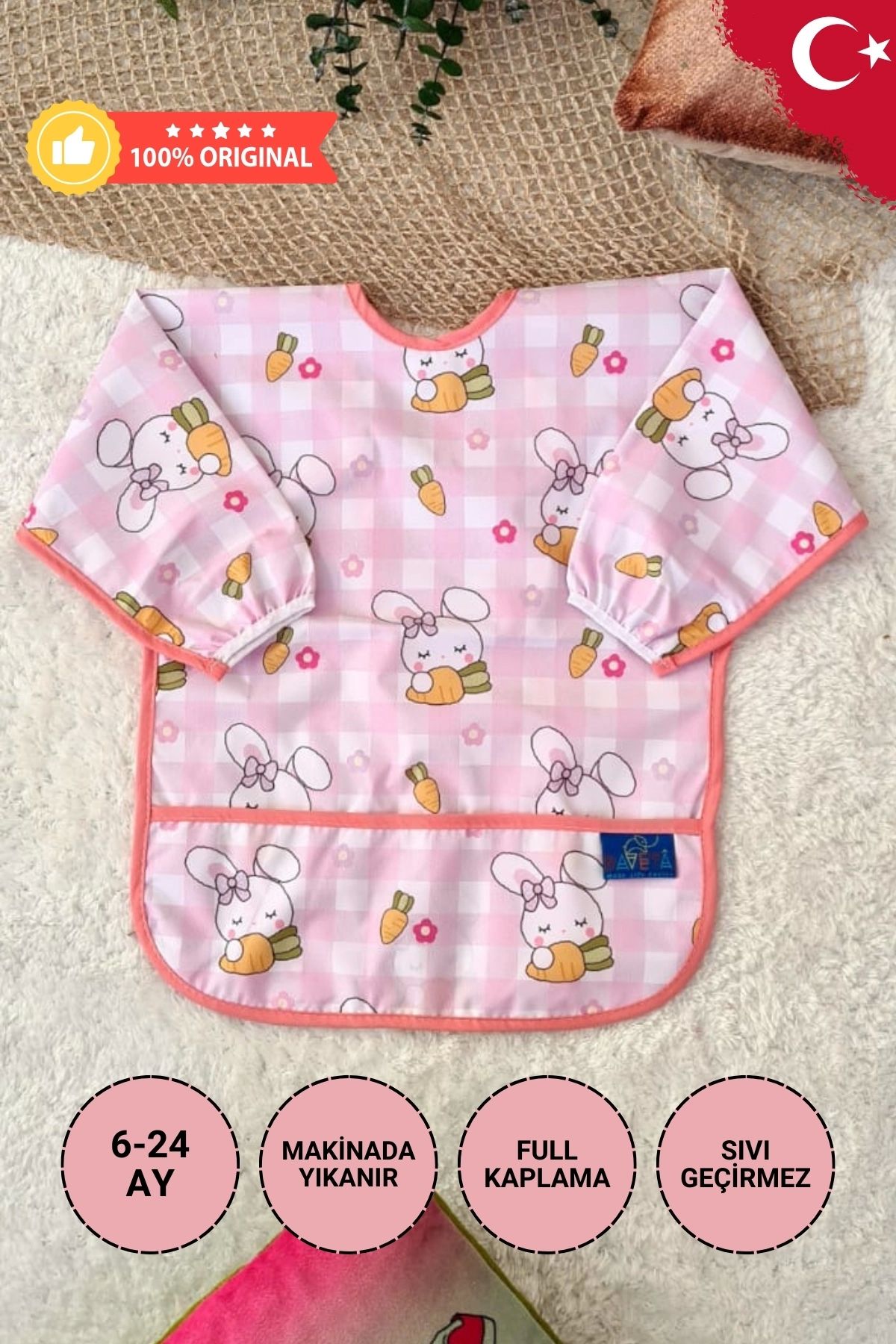 BabydonatCarrot Desenli SıvıGeçirmez Unisex A...